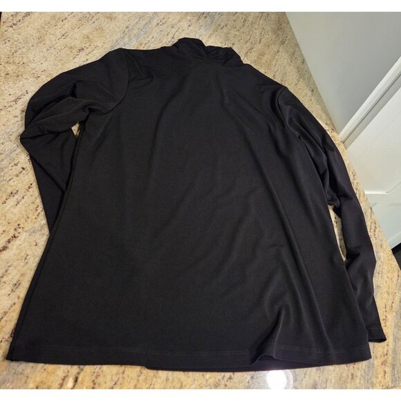 Susan Graver Essentials Woman's Size M Black  Butterknit Ruched Turtleneck Top - Picture 13 of 14